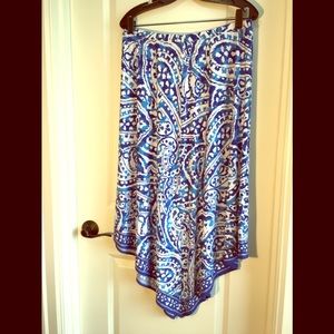 ❤️ New Chico's Skirt Blue White Paisley 2
